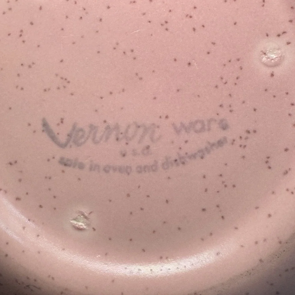 Vintage Antique Vernon Ware Speckled Tickled Pink 9